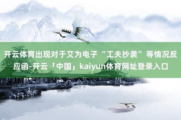 开云体育出现对于艾为电子 “工夫抄袭” 等情况反应函-开云「中国」kaiyun体育网址登录入口