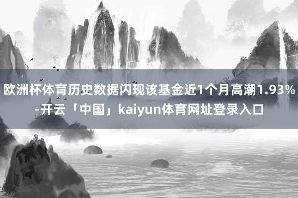 欧洲杯体育历史数据闪现该基金近1个月高潮1.93%-开云「中国」kaiyun体育网址登录入口
