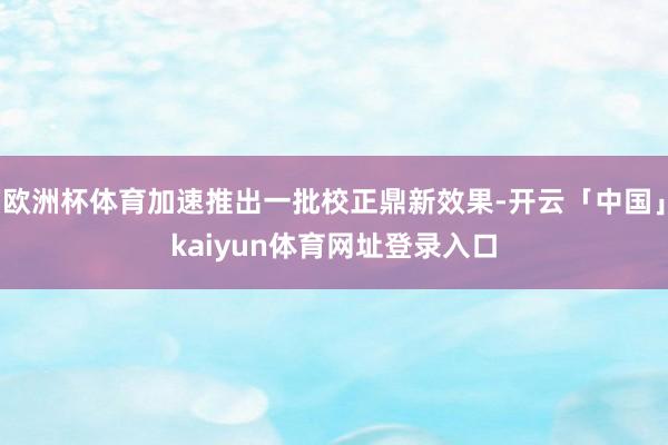 欧洲杯体育加速推出一批校正鼎新效果-开云「中国」kaiyun体育网址登录入口