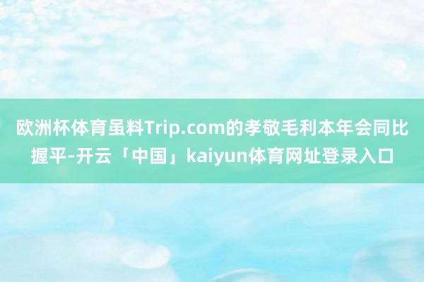 欧洲杯体育虽料Trip.com的孝敬毛利本年会同比握平-开云「中国」kaiyun体育网址登录入口