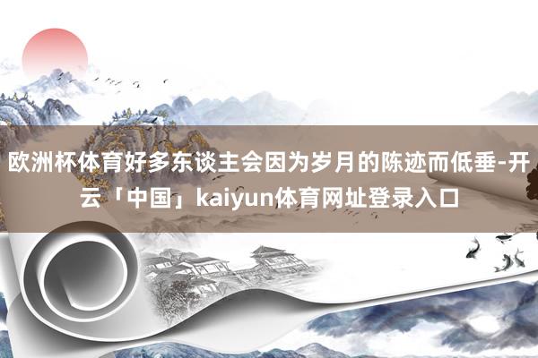 欧洲杯体育好多东谈主会因为岁月的陈迹而低垂-开云「中国」kaiyun体育网址登录入口