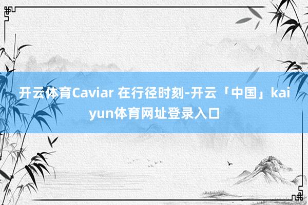 开云体育Caviar 在行径时刻-开云「中国」kaiyun体育网址登录入口