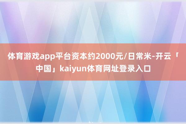 体育游戏app平台资本约2000元/日常米-开云「中国」kaiyun体育网址登录入口