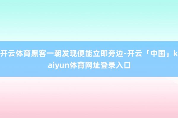 开云体育黑客一朝发现便能立即旁边-开云「中国」kaiyun体育网址登录入口