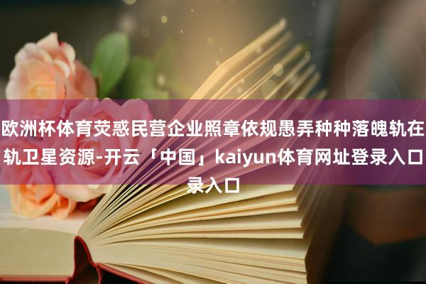 欧洲杯体育荧惑民营企业照章依规愚弄种种落魄轨在轨卫星资源-开云「中国」kaiyun体育网址登录入口