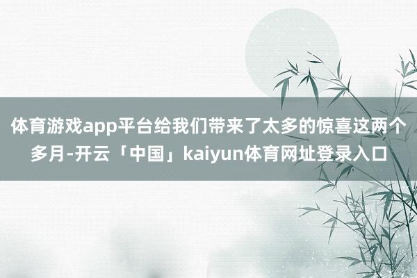 体育游戏app平台给我们带来了太多的惊喜 这两个多月-开云「中国」kaiyun体育网址登录入口