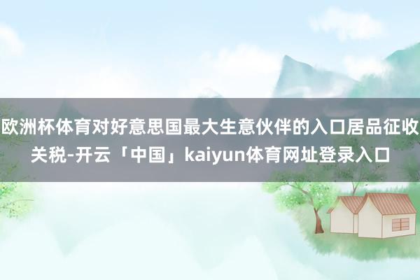 欧洲杯体育对好意思国最大生意伙伴的入口居品征收关税-开云「中国」kaiyun体育网址登录入口
