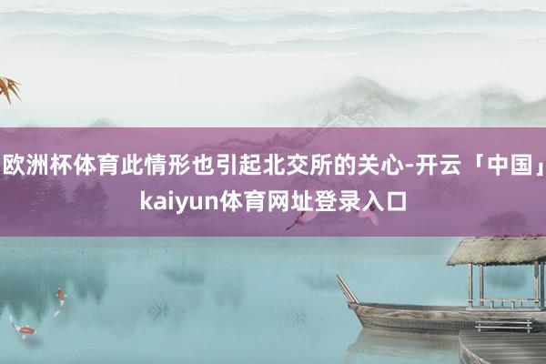 欧洲杯体育此情形也引起北交所的关心-开云「中国」kaiyun体育网址登录入口
