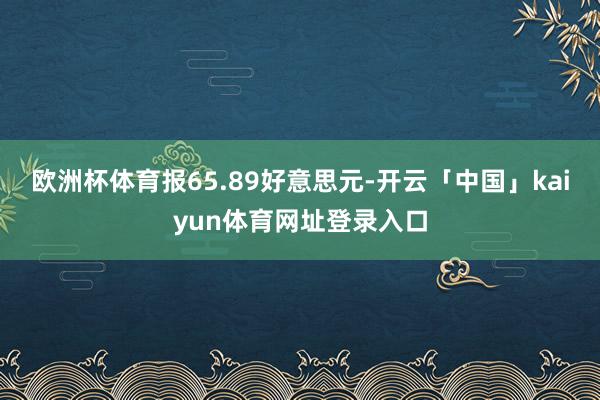 欧洲杯体育报65.89好意思元-开云「中国」kaiyun体育网址登录入口